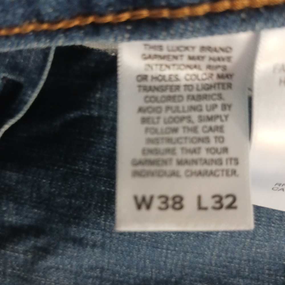 Men's Lucky Brand Blue Jeans 221 Straight 38W x 32L preowned - Picture 3 of 7